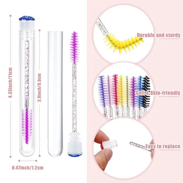 Brosse à sourcils réutilisable, Tube, brosse à cils, brosse à sourcils remplaçable, anti-poussière,