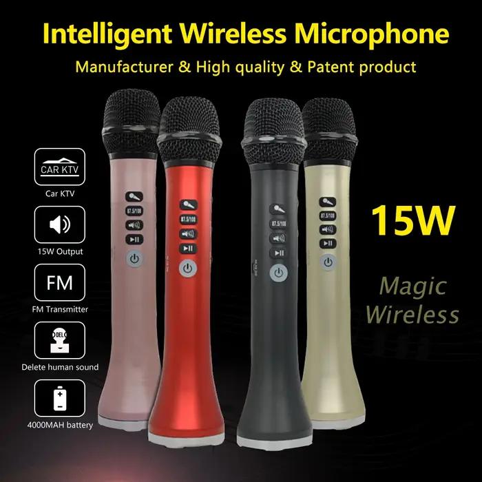 XIAOKOA L-698 15W Sans Fil Karaoké Microphone Bluetooth Haut-Parleur 4000mah 2 en 1 Déterminer Chant