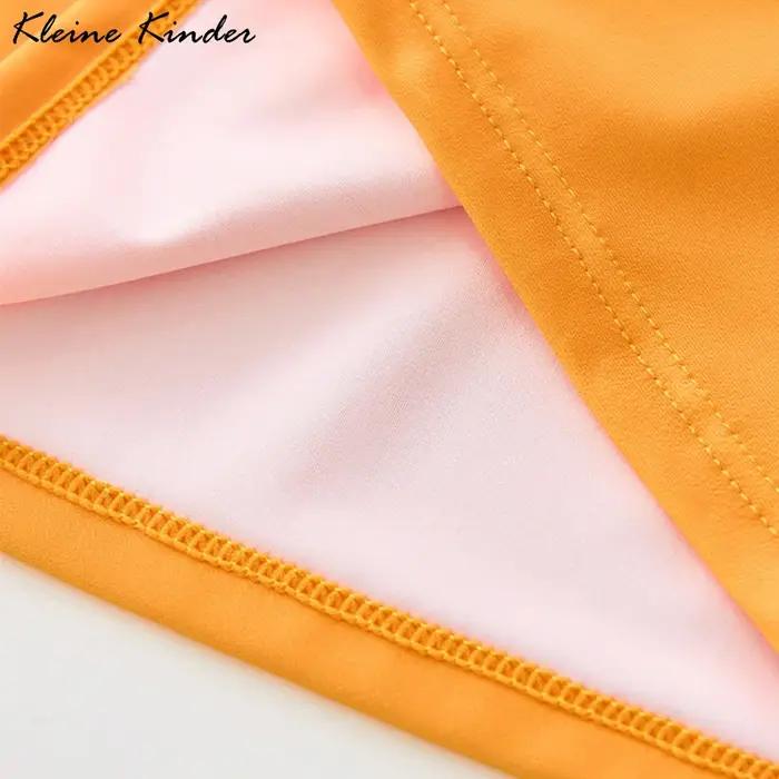 Maillot de bain manches longues enfants protection UV UPF50 vêtement plage garçon requin orange