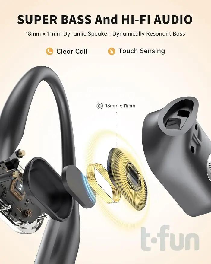 Écouteurs intra-auriculaires Bluetooth 5.4, avec micro antibruit ENC, appels clairs et son Hifi, vér