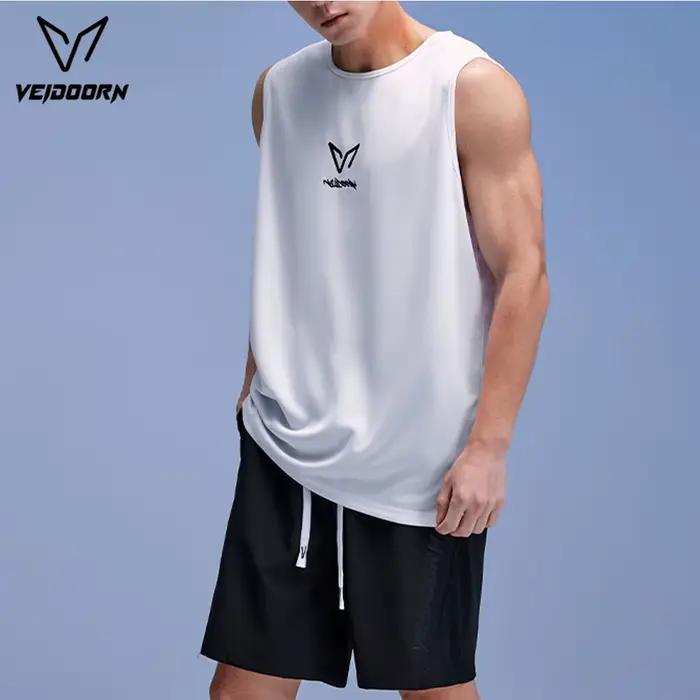 Veidoorn 2025 Gilet de course léger en maille respirante pour homme sans manches Haut de sport à séc