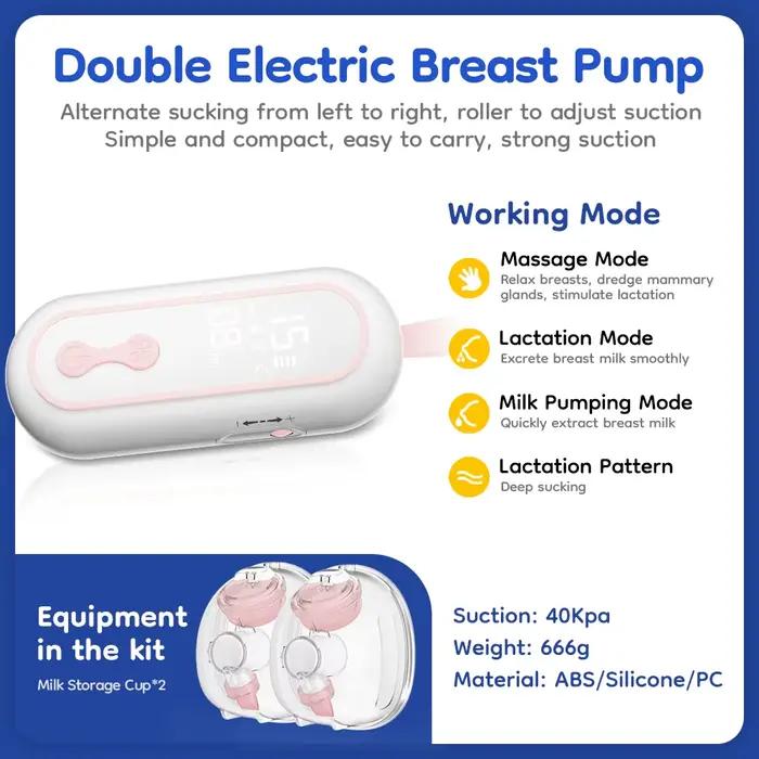 MAMIJOY AV66 tire-lait Portable à faible bruit tire-lait avec 4 Modes 15 niveaux Double tire-lait él
