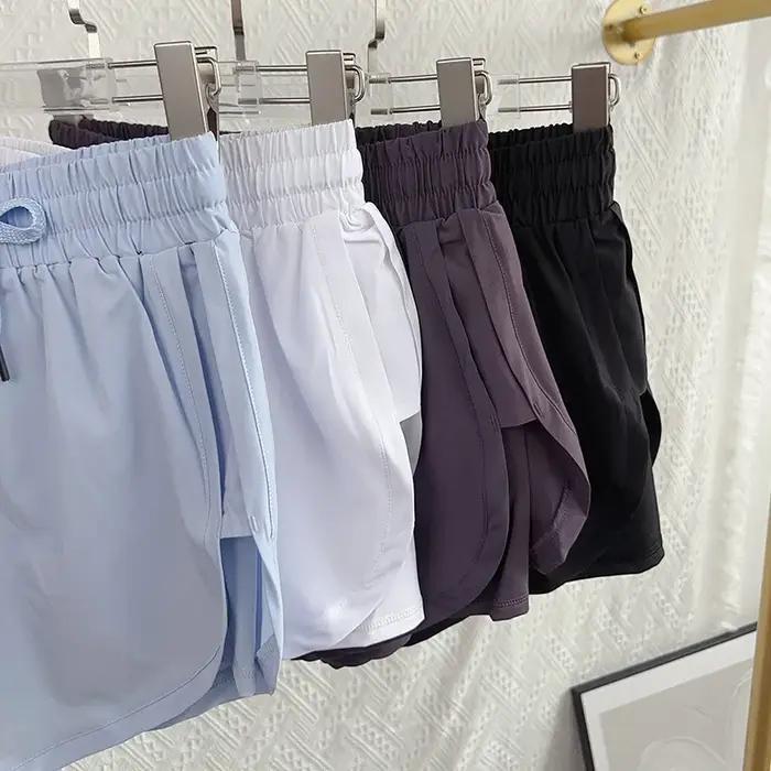 Short de sport de Yoga pour femmes, taille haute, Double couche, séchage rapide, respirant, athlétiq