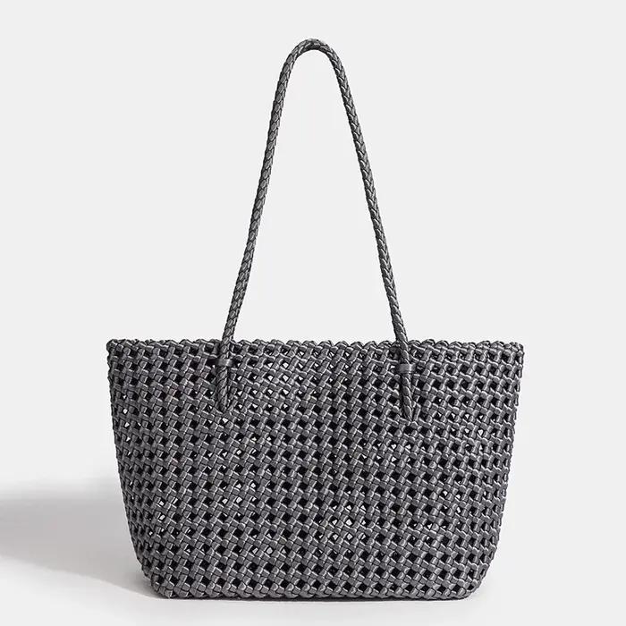Sac seau en Nylon pour femmes, sac à main à bandoulière tissé, fourre-tout de luxe de styliste, tail