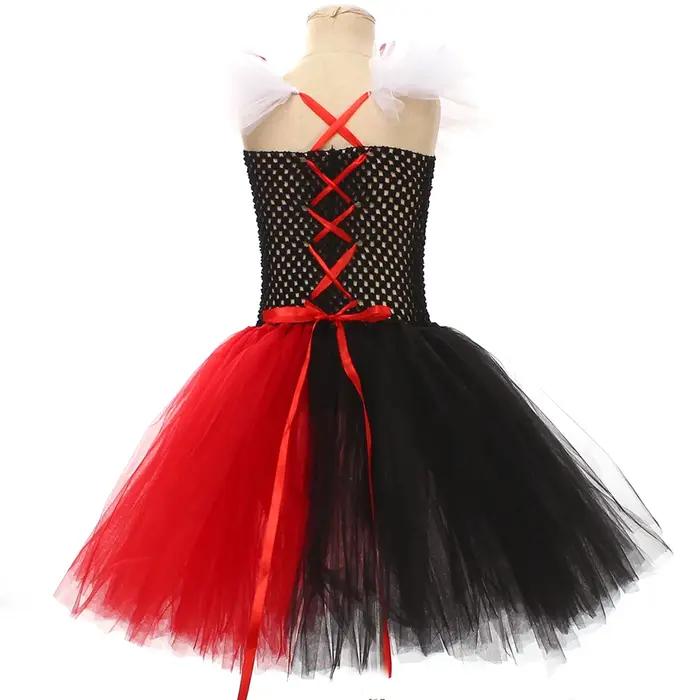 Costume Tutu reine de cœur pour filles, robe fantaisie Alice au pays des merveilles, tenue de carnav