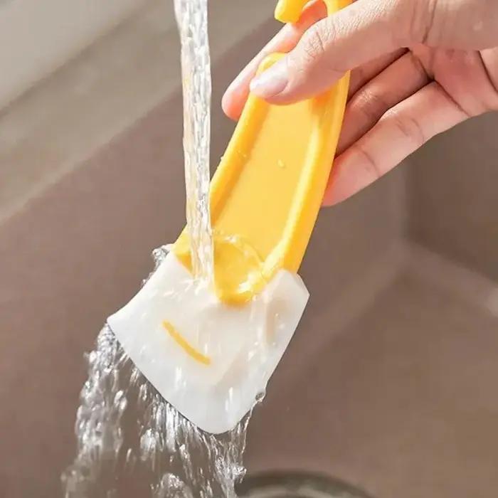 Spatule de nettoyage grattoir de cuisine lame souple grattoir brosse poêle sale Pot plats nettoyant