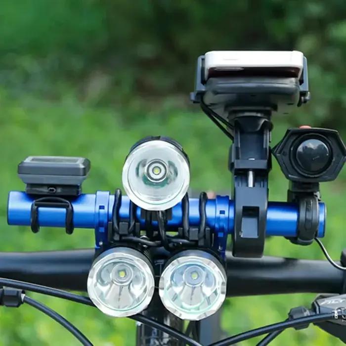 Support étendu de guidon de vélo pour VTT et vélos de route et de montagne avec intégration de phare pour une meilleure sécurité et confort maximal