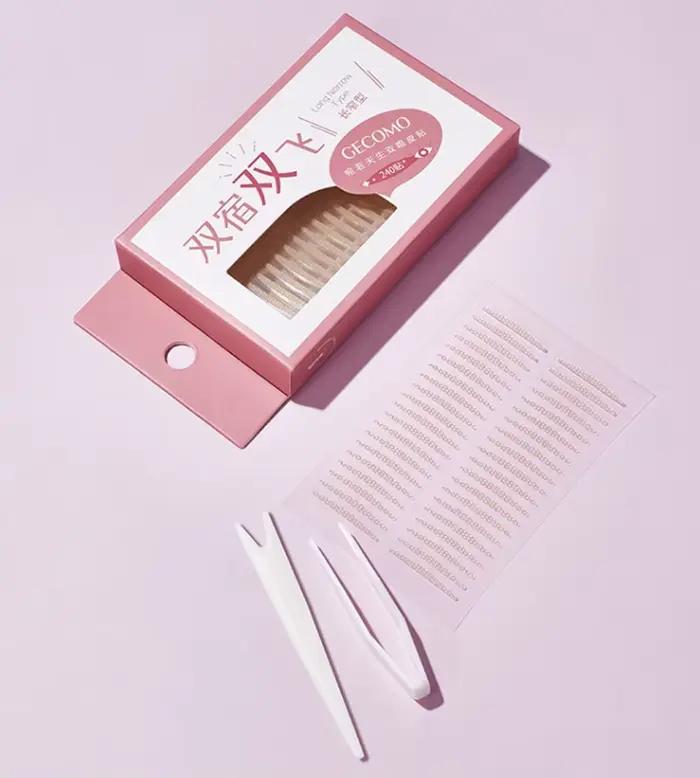 Autocollant Invisible Double paupière, 960 pièces, pâte auto-adhésive Double pli longue durée, Beige