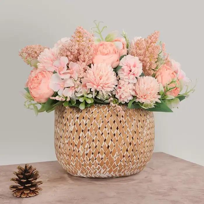 Bouquet de Fleurs Artificielles Vintage InjRose, Fausses Fleurs, Accessoires de Décoration de Mariag