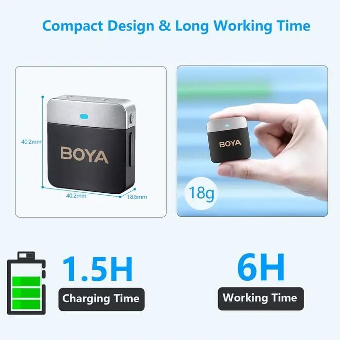 BOYA BY-M1V Microphone à condensateur Lavalier sans fil pour iPhone Android Smartphone caméra PC de