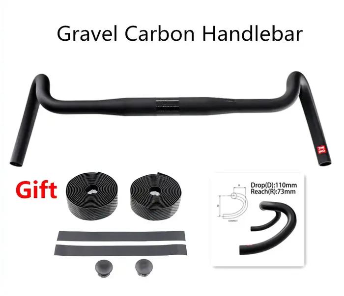Guidon de gravier en carbone grande barre évasée vélo de route cyclocross 400 420 440mm 30 degrés offert ruban de guidon occasion spéciale