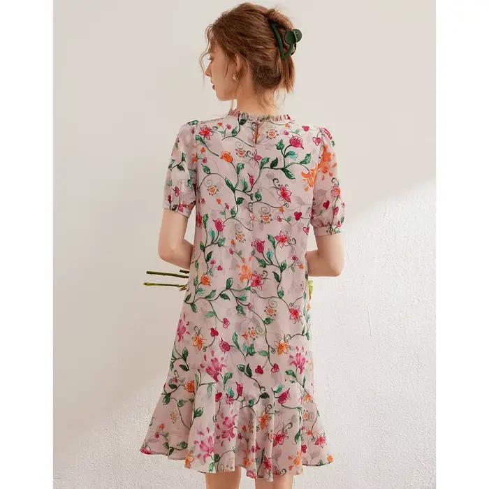 Modiis Yao-Robe florale brodée élégante