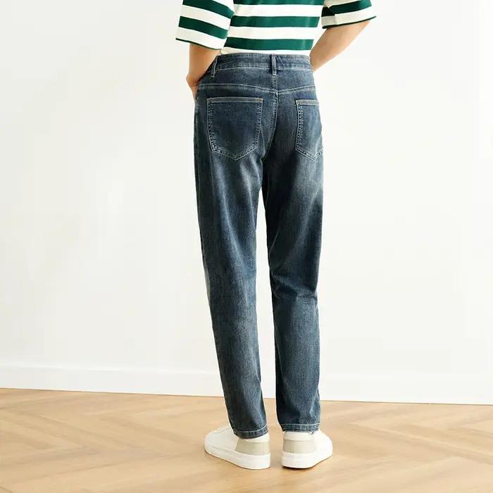 Jean Homme Semir Vintage Délavé Coton Élastique Doux Coupe Slim Polyvalent Tendance 2026 Décontracté