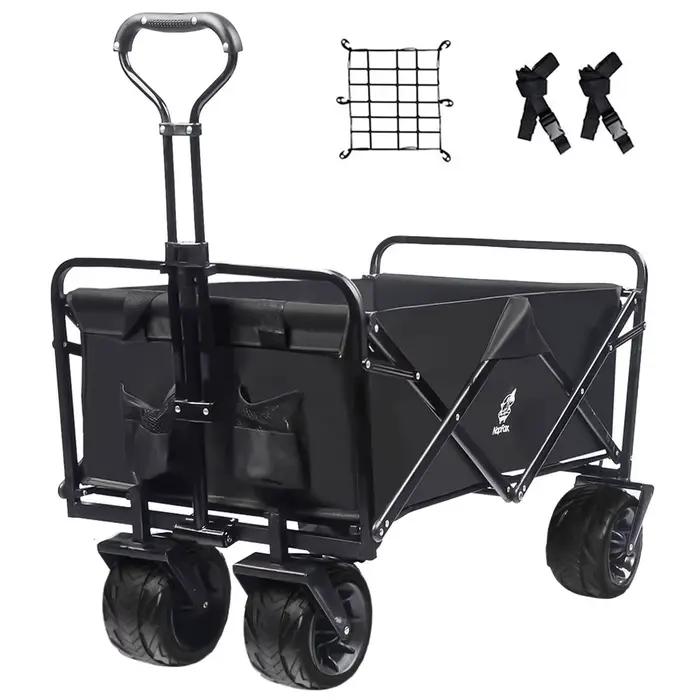 Chariot de plage pliable avec poignée réglable, chariot de plage, pliable, utilitaire, extérieur, ca
