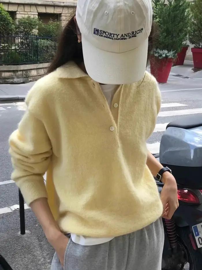 2025 automne/hiver nouveau pull femme 100% laine sweat à capuche tricoté femme couleur unie décontra