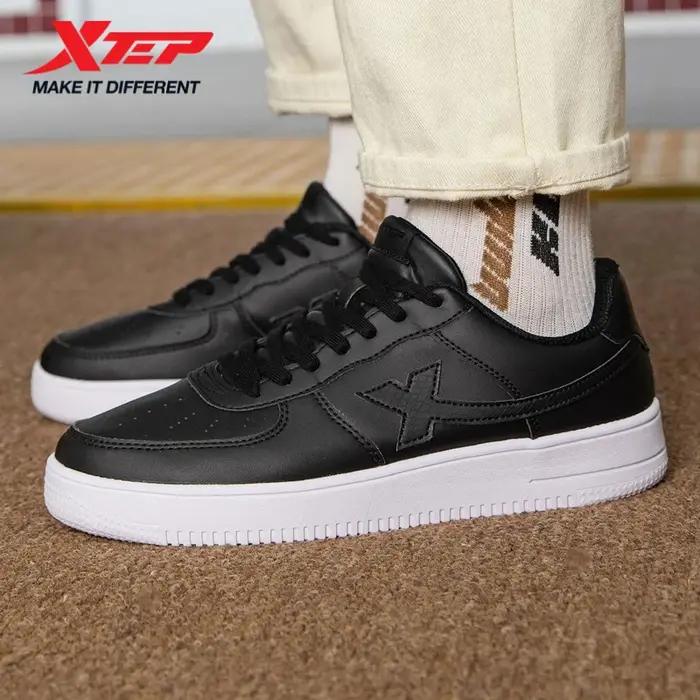 Chaussures de skateboard Xtep antidérapantes et résistantes à l'usure baskets unisexes blanches pour skateurs skateuses et couples partager passion du skate
