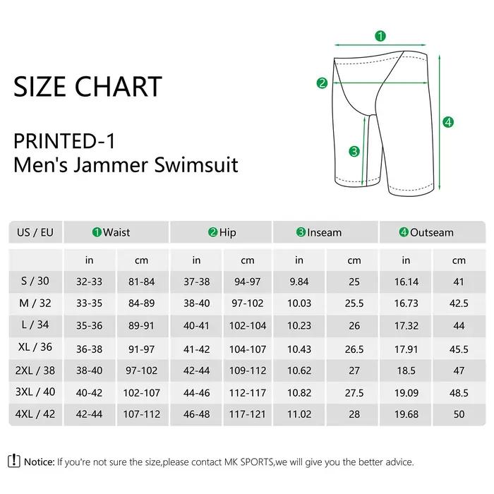 MY KILOMETRE Hommes Swim Jammers Maillot de Bain Maillots de bain d'équipe de natation compétitive M