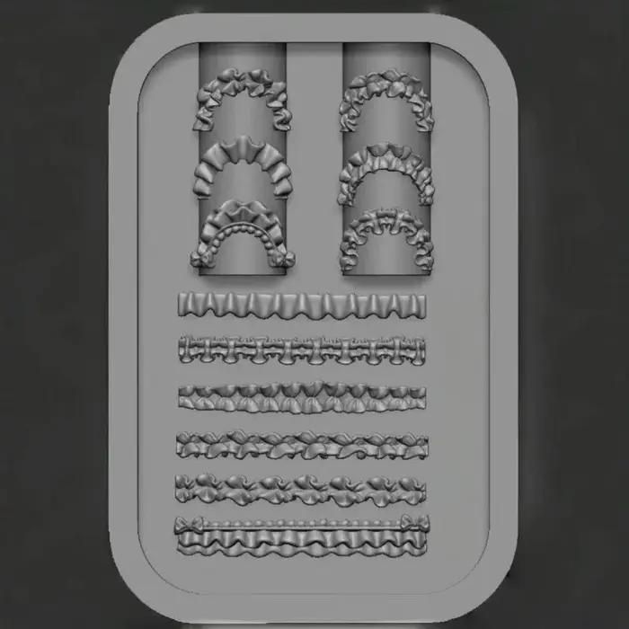 Jupe en dentelle française, soulagement 3D, moule pour Nail Art, modèle de sculpture en Silicone sou