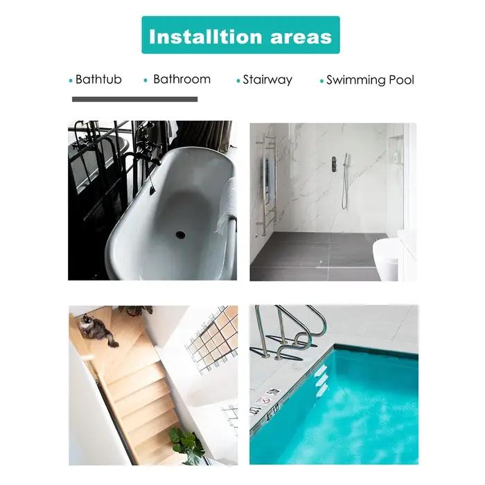 10 PCS Anti Slip Douche Bande de roulement Autocollant de Sécurité Baignoire Bandes Premium Adhésif