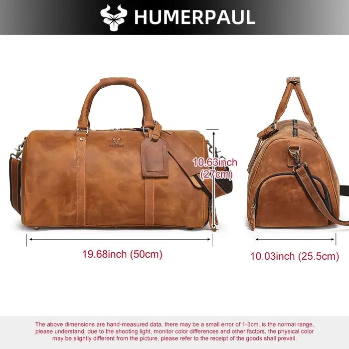 Sac de sport en cuir Crazy Horse pour hommes, sac de voyage de grande capacité pour ordinateur porta