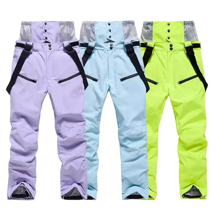 Pantalon de ski coupe-vent pour homme et femme, pantalon à bretelles imperméable, protection de la t