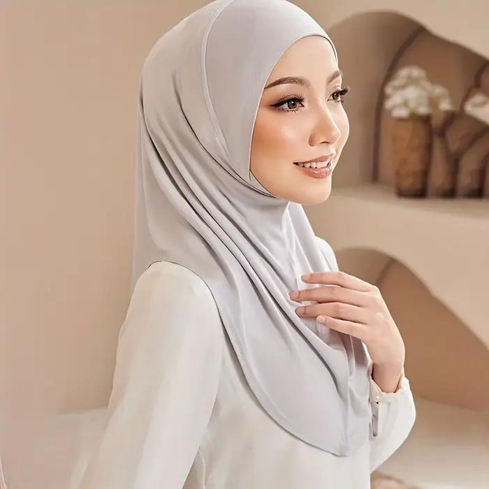 Nouveau instantané prêt à porter Hijab femmes musulmanes extensible sport Jersey Hijab foulards mala