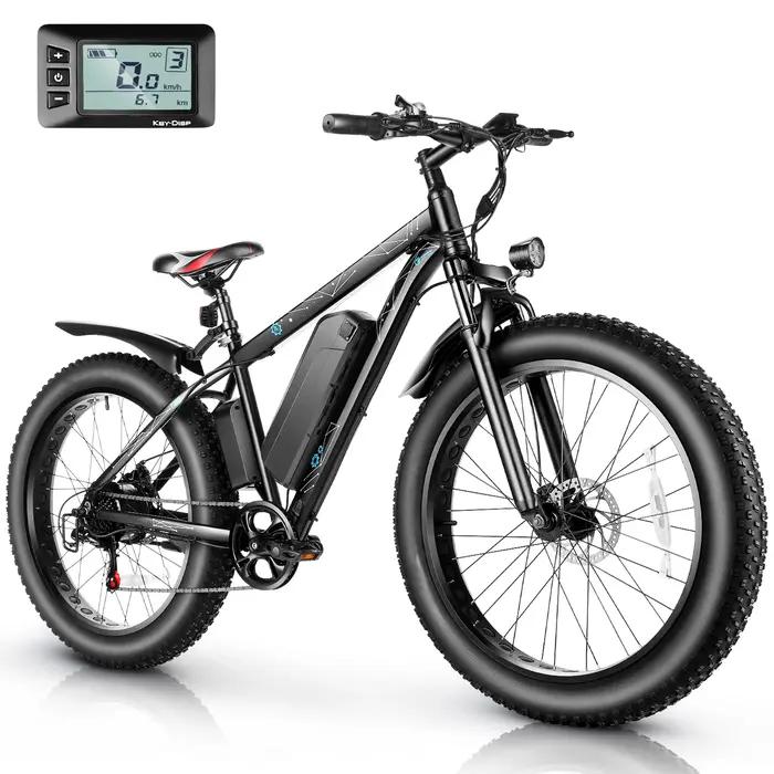 Vélo électrique Vivi F26FUL 26" x 4.0 Fat Tire avec moteur 500W, batterie amovible 48V 13Ah, 7 vites
