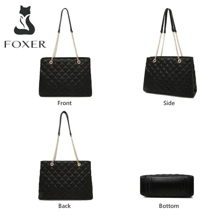 FOXER femmes mode matelassé sac à bandoulière femme classique sous les bras sac Vintage dame Simple