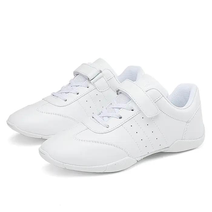 Chaussures de danse blanches pour cheerleading, pour tout-petits, jeunes filles, antidérapantes, bas