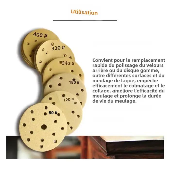 Disque de ponçage à crochet et boucle de 6 pouces