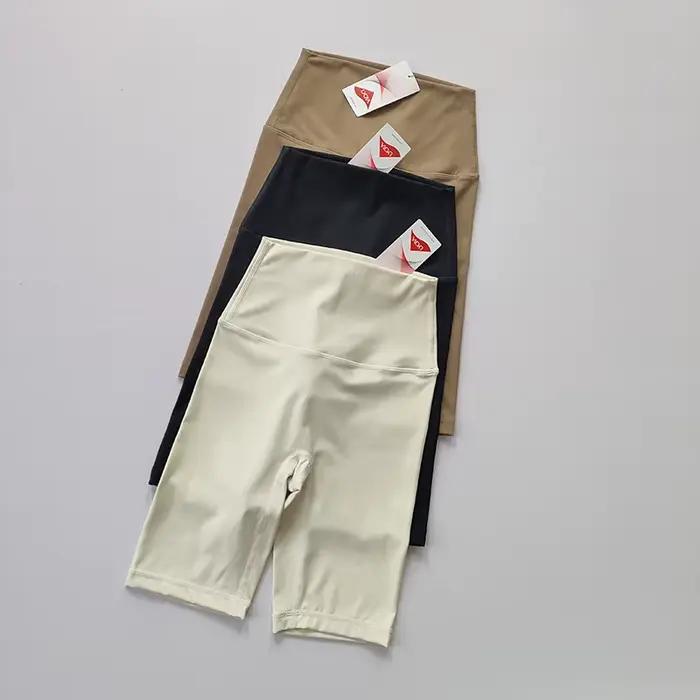 Short de yoga femme été taille haute - Fitness moulant respirant séchage rapide pour cyclisme et gym