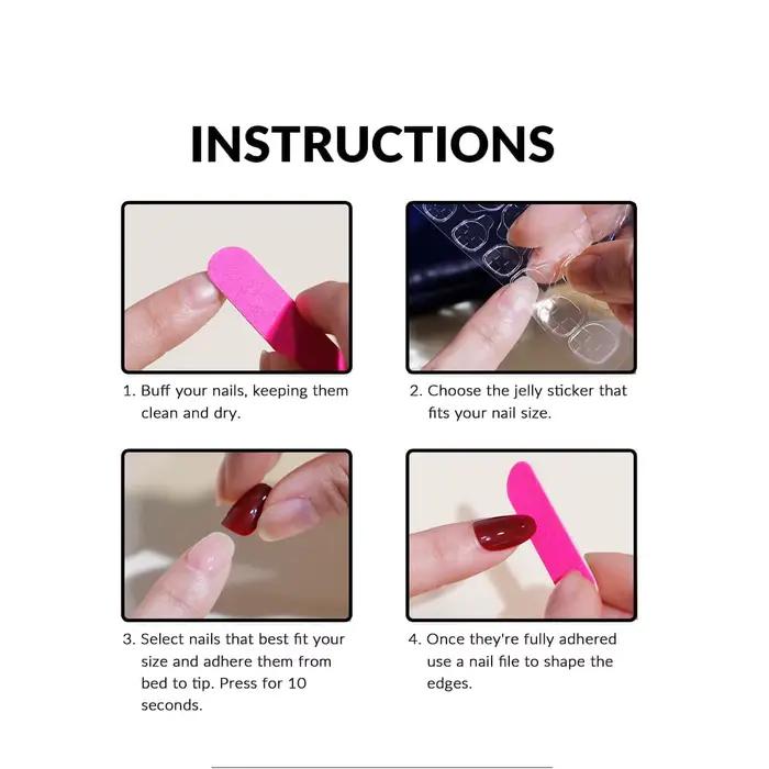 24 pièces ongles d'amour courts français dégradé avec 1 Gel de gelée et 1 lime à ongles-pour fille m