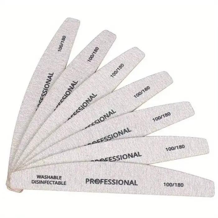 1/2/5/10/20/50 pièces/lot limes à ongles professionnelles en bois 100/180/240 tampon 100/180 gris ba