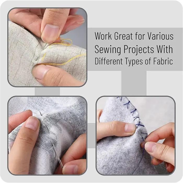 55 Pièces En Acier Inoxydable Big Eye Main Aiguilles à Coudre avec Différentes Tailles pour Couture