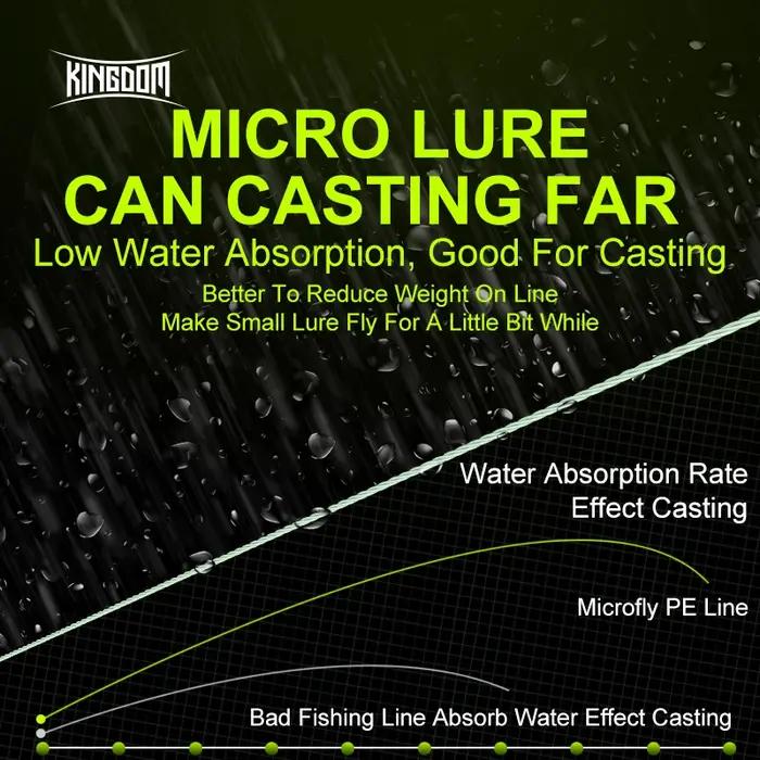 Kingdom Micro Fly THINNER lignes de pêche 100m 4 brins tressés PE japon Monofilament ensemble ligne