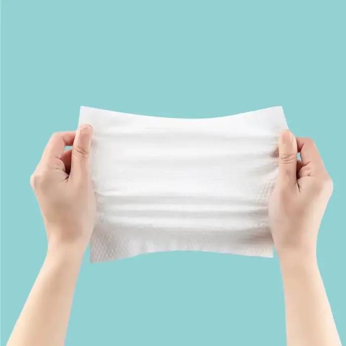 Serviette jetable épaisse 100% coton pour le visage, 100 pièces, lingettes démaquillantes douces, ne
