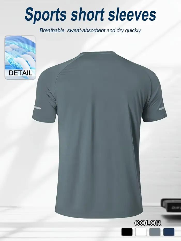 T-shirt de fitness en soie glacée pour homme, séchage rapide, course professionnelle, marathon, entraînement de course舒适高效的运动T恤男士速干冰丝短袖专业跑步马拉松训练冰丝材质干爽透气适合高强度训练