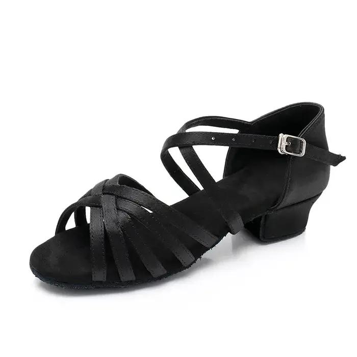 Chaussures danse latine enfants adultes - Baskets fond souple talon moyen 3,5 cm salon filles