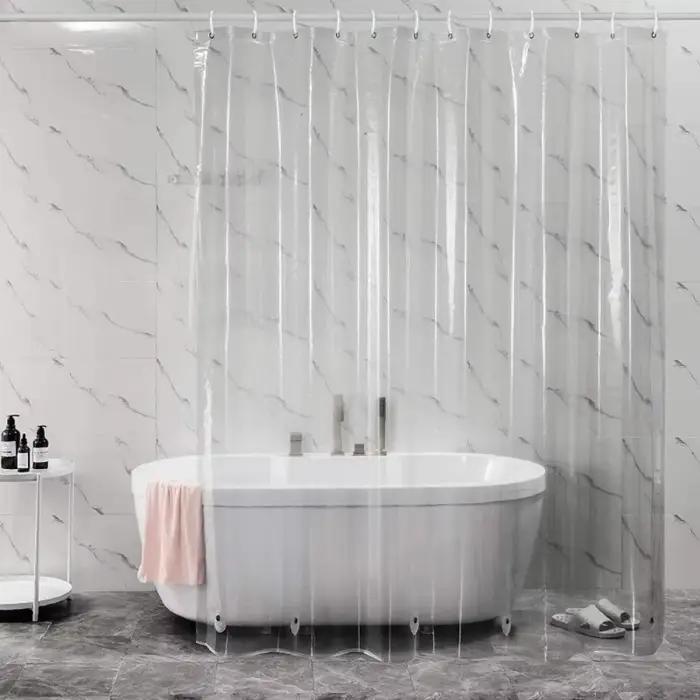 Rideau de douche PEVA, rideaux de bain transparents en plastique imperméable, rideaux de salle de ba