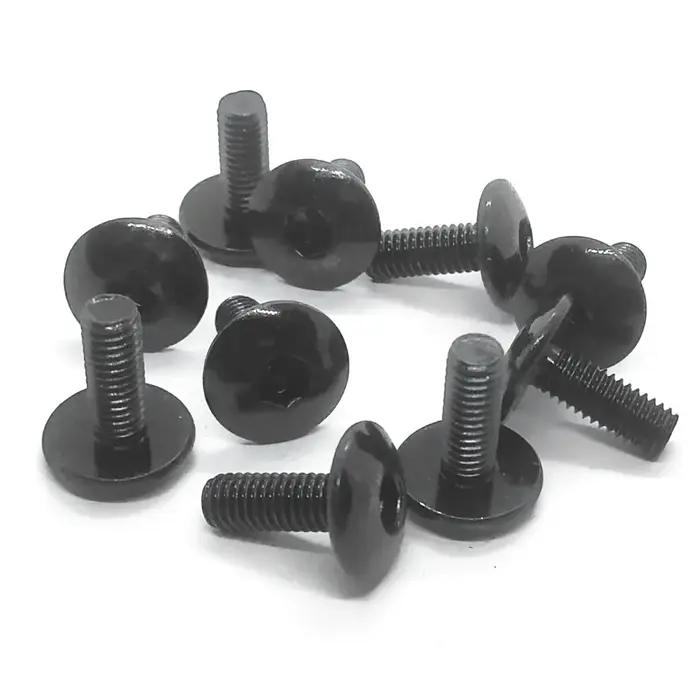 Vis à douille hexagonale à grande tête plate noire, boulons M6 antirouille, placage de Zinc noir pou
