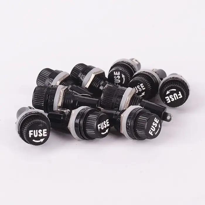10 pièces 5*20mm porte-fusibles en verre noir tube d'assurance prise porte-fusible pour 5*20 assuran