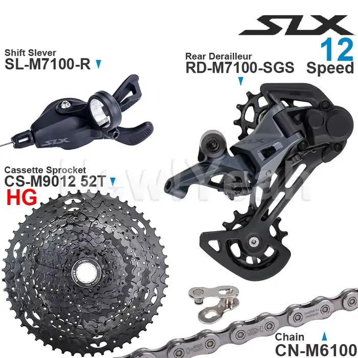 Groupe de vitesses SHIMANO SLX M7100 1x12 - Levier dérailleur arrière chaîne CN-M6100 cassette 11-50T/52T