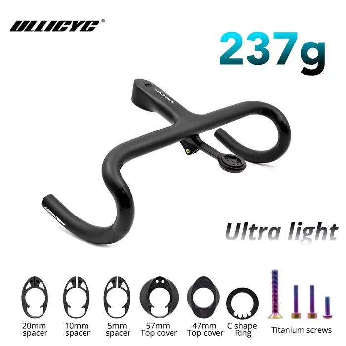 Cockpit de guidon de vélo intégré en fibre de carbone ultra-léger 237g pour vélo de route, câble int