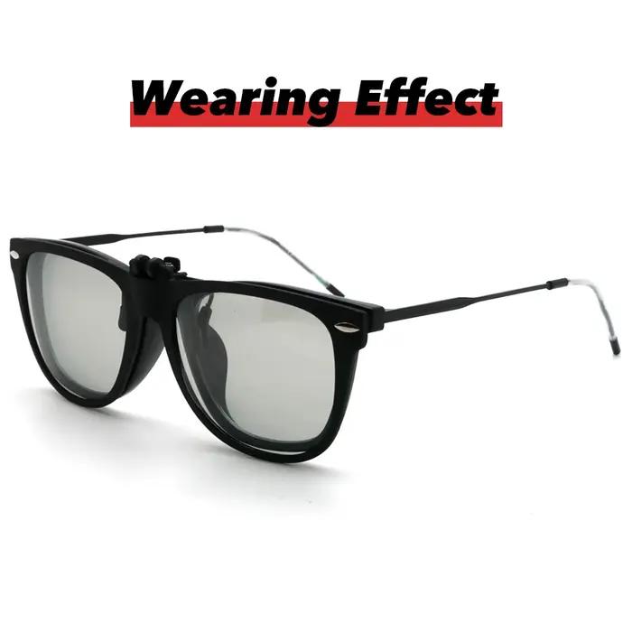 VIVIBEE Lunettes de soleil polarisées photochromiques à clipser pour hommes et femmes, lunettes de s