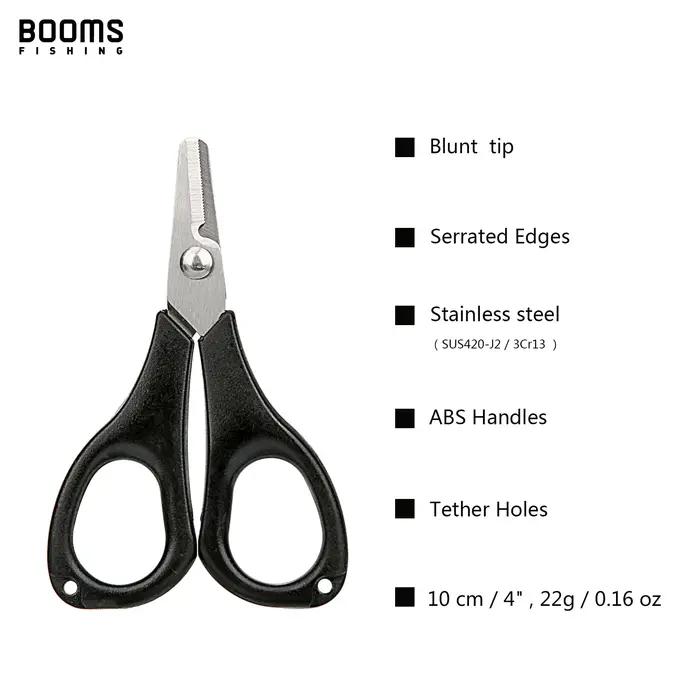 Booms Fishing – ciseaux de ligne tressée S01, avec porte-Badge rétractable, mousqueton, boîtes de ma