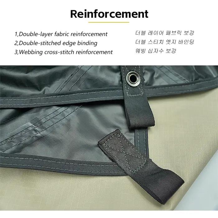 Bâche de revêtement noir imperméable à 19 Points de suspension, bâche de tente de Camping en plein a