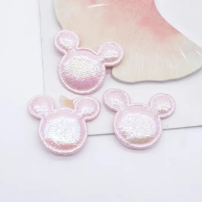 Tête de souris brillante, 50 pièces, 35x30mm, pour vêtements, chapeau, fournitures de couture, patch
