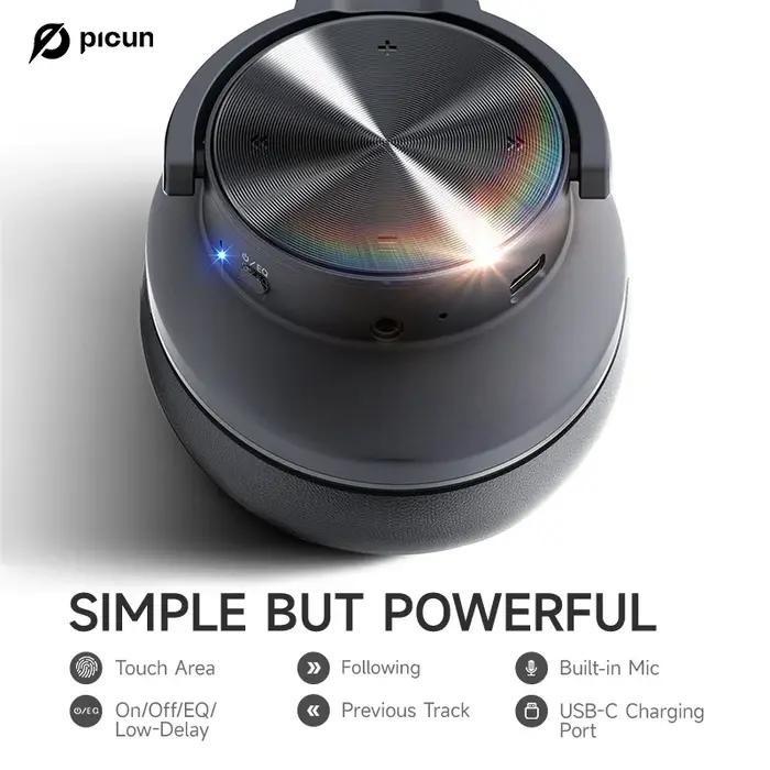 Picun B8 Bluetooth casque 120H Playtime casque sans fil Bluetooth 3EQ Mode faible latence appels mai