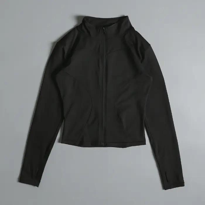 Veste de sport femme zip fitness yoga manches longues - Vêtements d'entraînement running léger et respirant