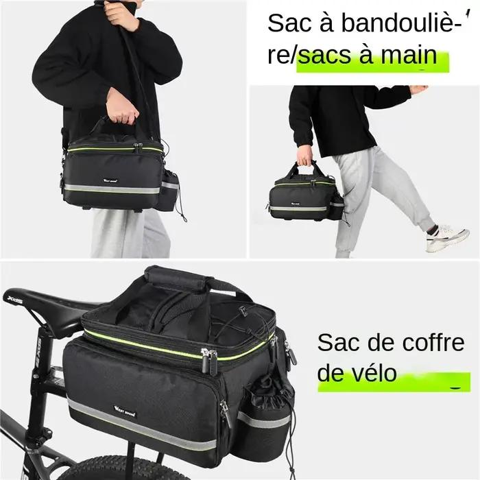 Sac de coffre de vélo étanche 3 en 1 West Biking pour randonnées et voyages de grande capacité polyvalent porte-bagages de toit et sacoches de siège